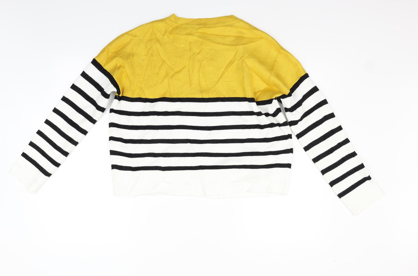New Look Womens Yellow Striped  Pullover Jumper Size M