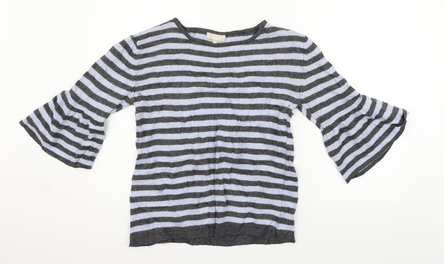 Benedetta B Womens Blue Striped  Pullover Jumper Size M