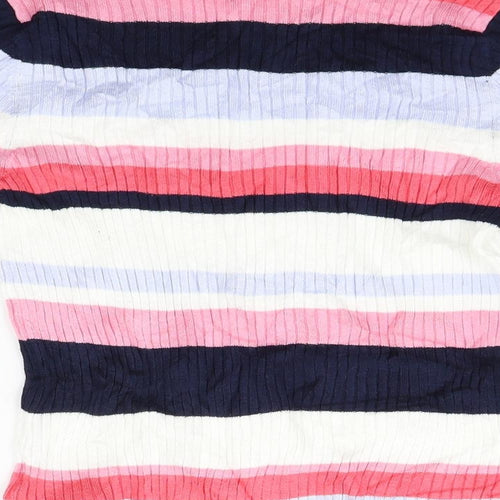 Marks and Spencer Womens Pink Striped  Pullover Jumper Size 10