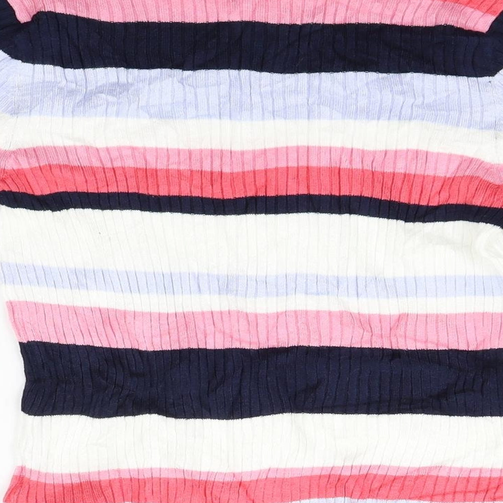 Marks and Spencer Womens Pink Striped  Pullover Jumper Size 10