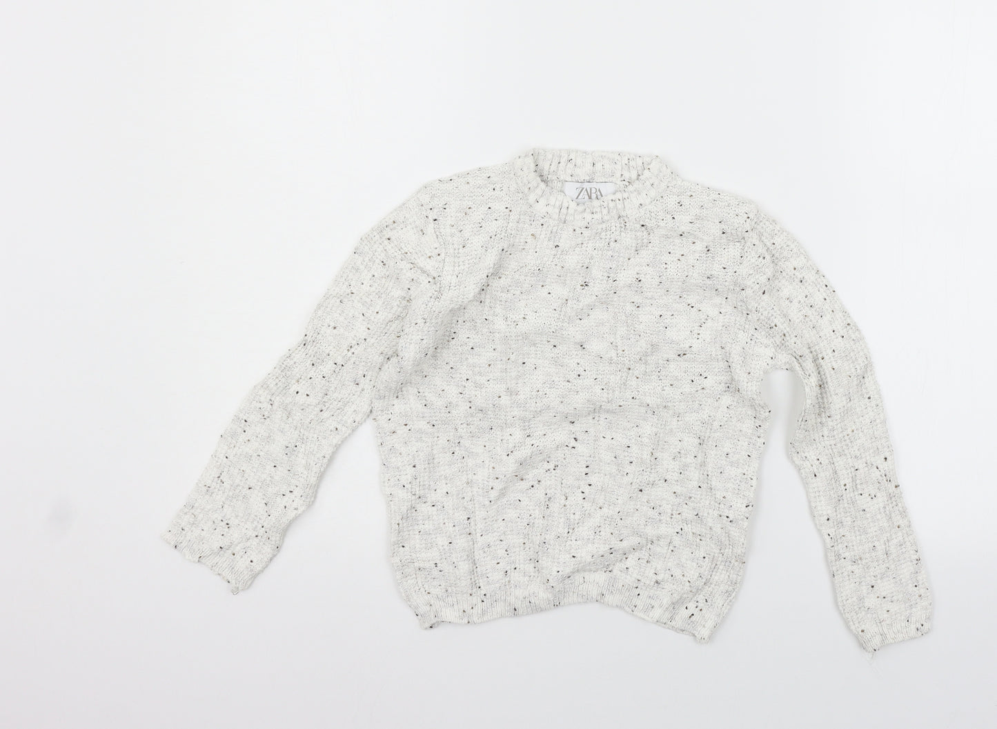 Zara Girls White   Pullover Jumper Size 6-7 Years