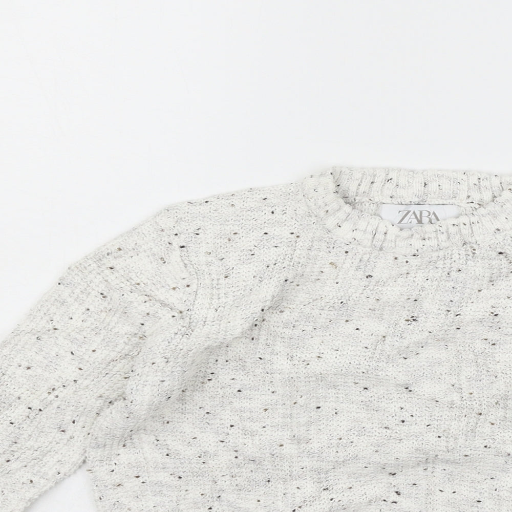 Zara Girls White   Pullover Jumper Size 6-7 Years