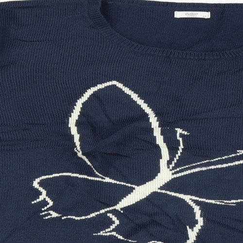 Cotton Traders Womens Blue   Pullover Jumper Size 26