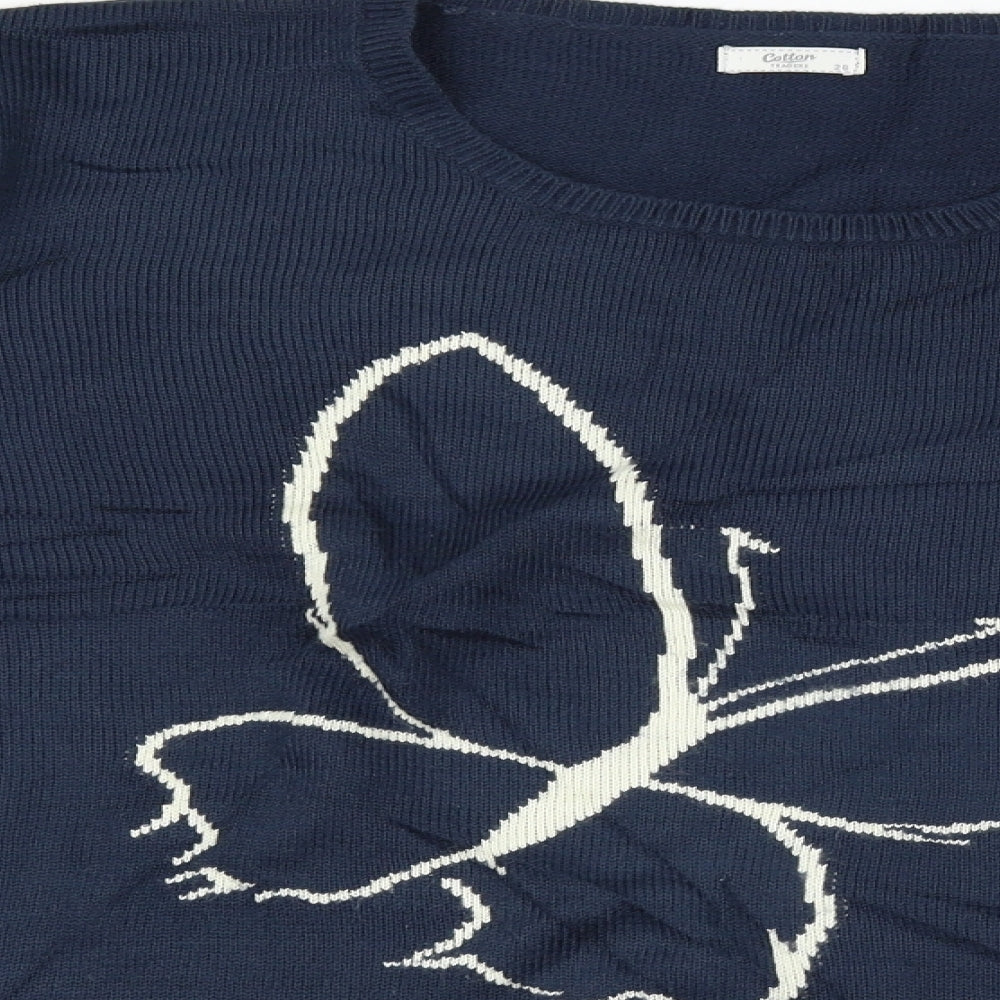 Cotton Traders Womens Blue   Pullover Jumper Size 26