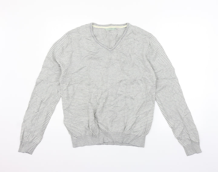Lakeland Womens Grey Striped  Pullover Jumper Size M
