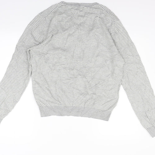 Lakeland Womens Grey Striped  Pullover Jumper Size M