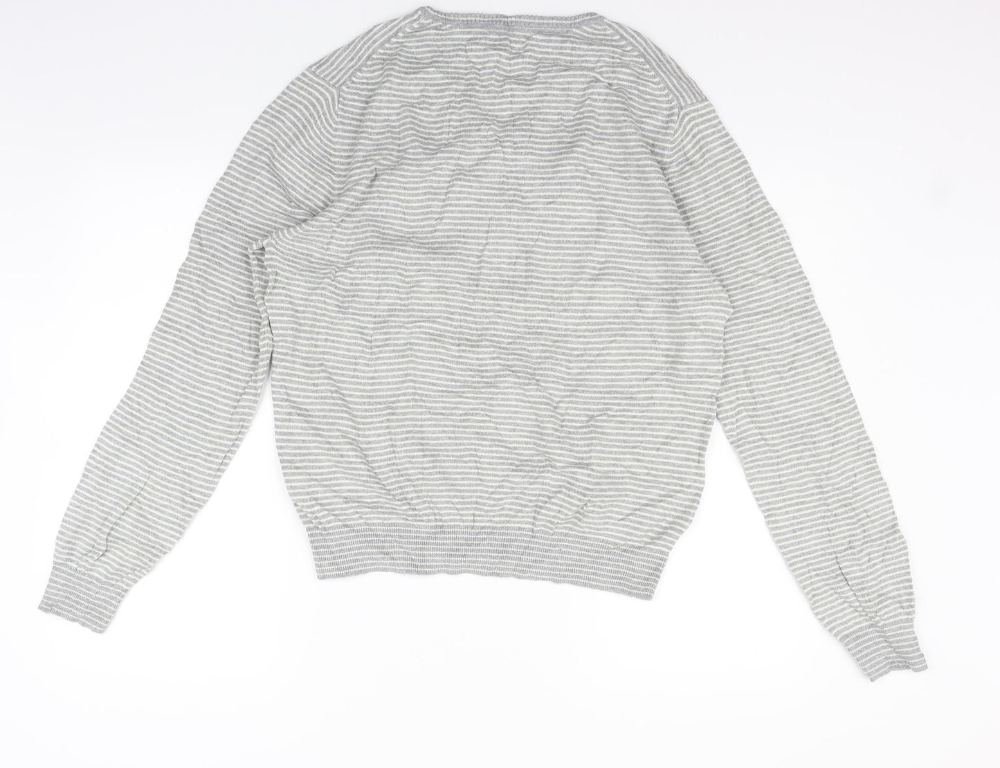 Lakeland Womens Grey Striped  Pullover Jumper Size M