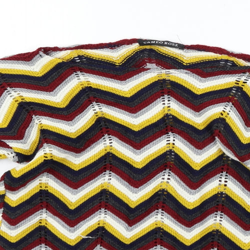 CAMERO ROSE Womens Red Striped  Pullover Jumper Size S