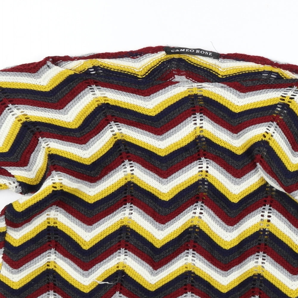CAMERO ROSE Womens Red Striped  Pullover Jumper Size S