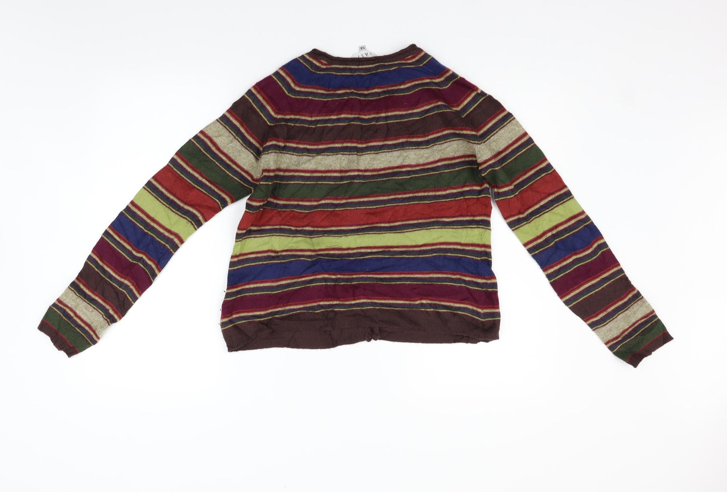 EAST Womens Red Striped  Cardigan Jumper Size 14
