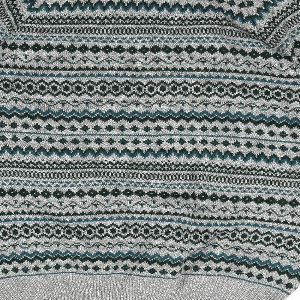 Topman Mens Grey Geometric  Pullover Jumper Size L