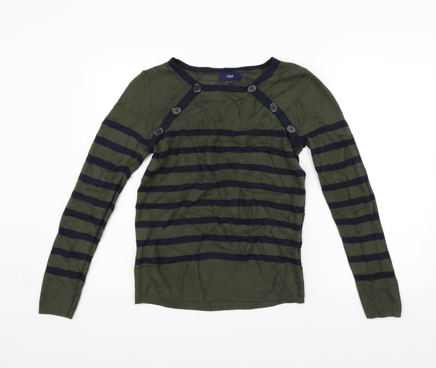 NEXT Womens Green Striped  Pullover Jumper Size 12