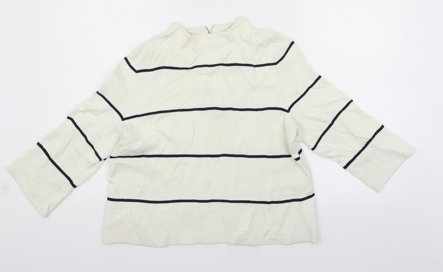 LK Bennett Womens Beige Striped  Pullover Jumper Size M