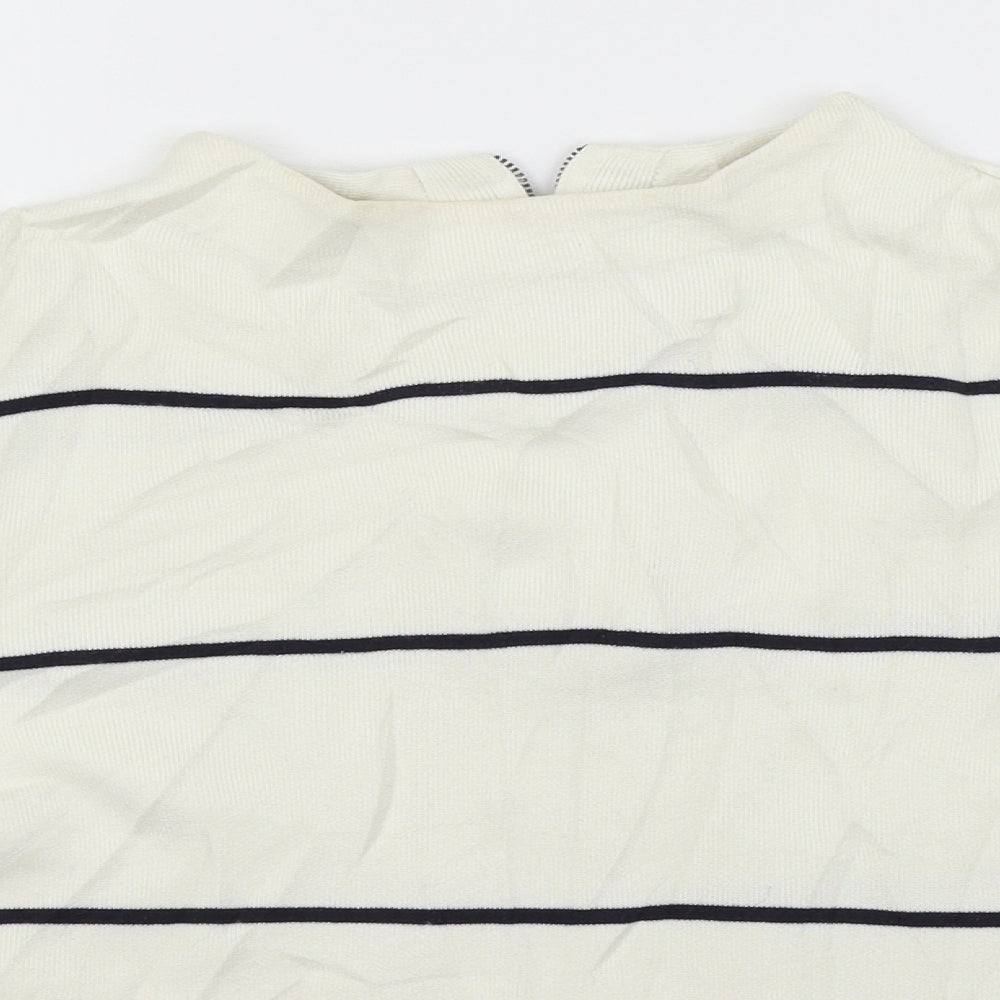 LK Bennett Womens Beige Striped  Pullover Jumper Size M