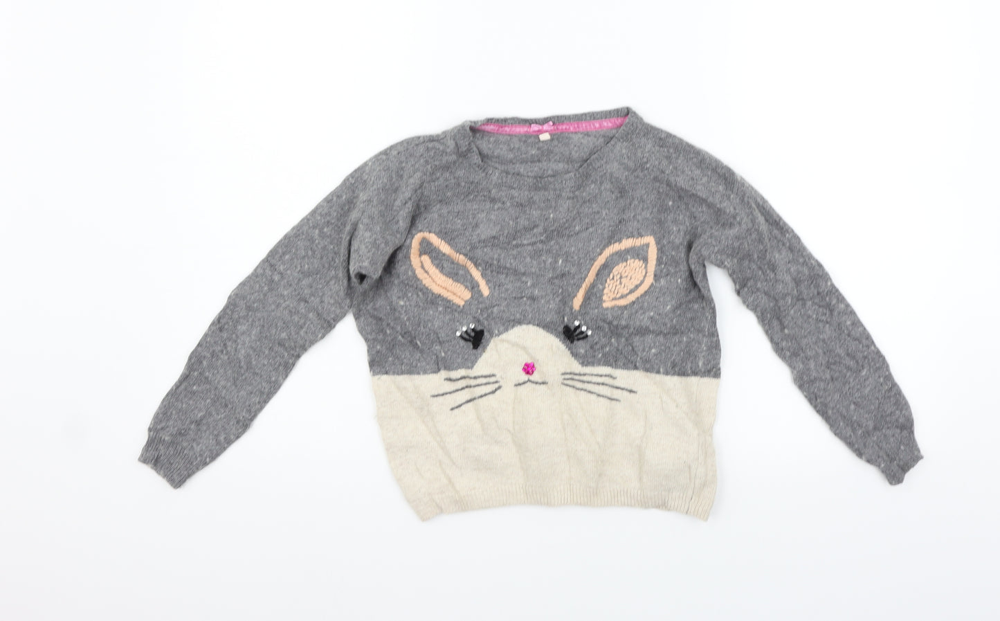 Marks and Spencer Girls Grey   Pullover Jumper Size 9-10 Years