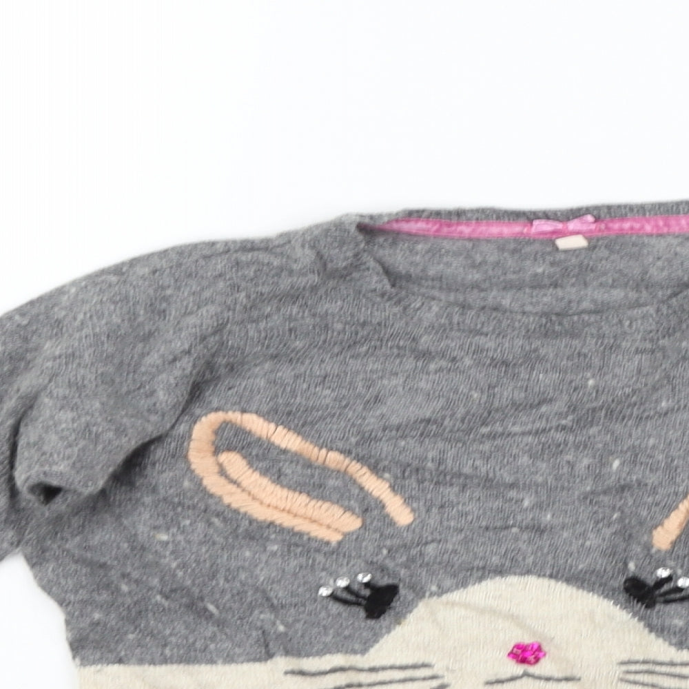 Marks and Spencer Girls Grey   Pullover Jumper Size 9-10 Years