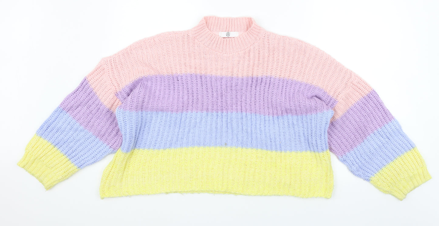 Missguided Womens Multicoloured Striped  Pullover Jumper Size 6
