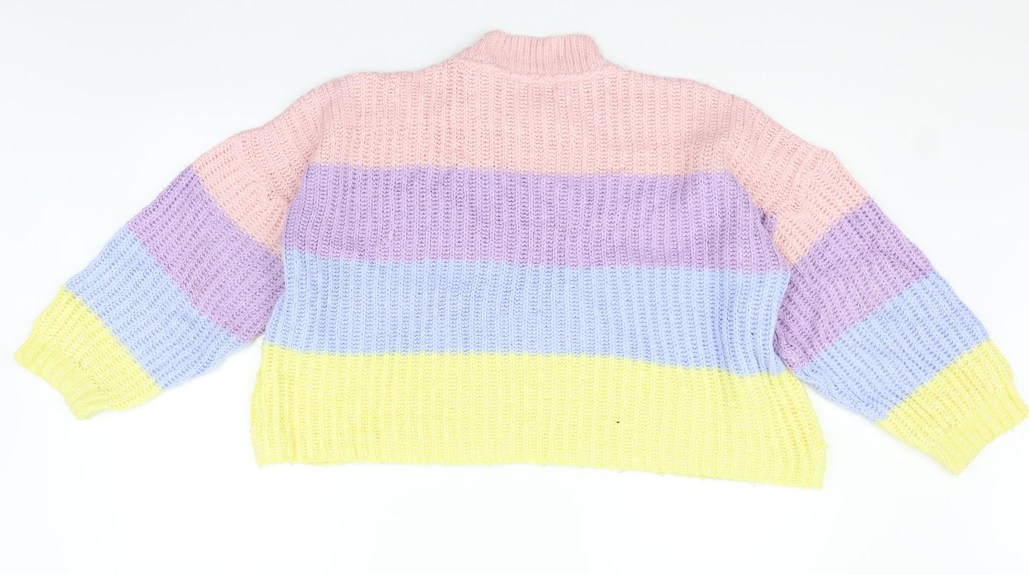 Missguided Womens Multicoloured Striped  Pullover Jumper Size 6