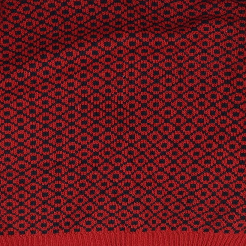 fun knitz Womens Red Geometric  Cardigan Jumper Size M