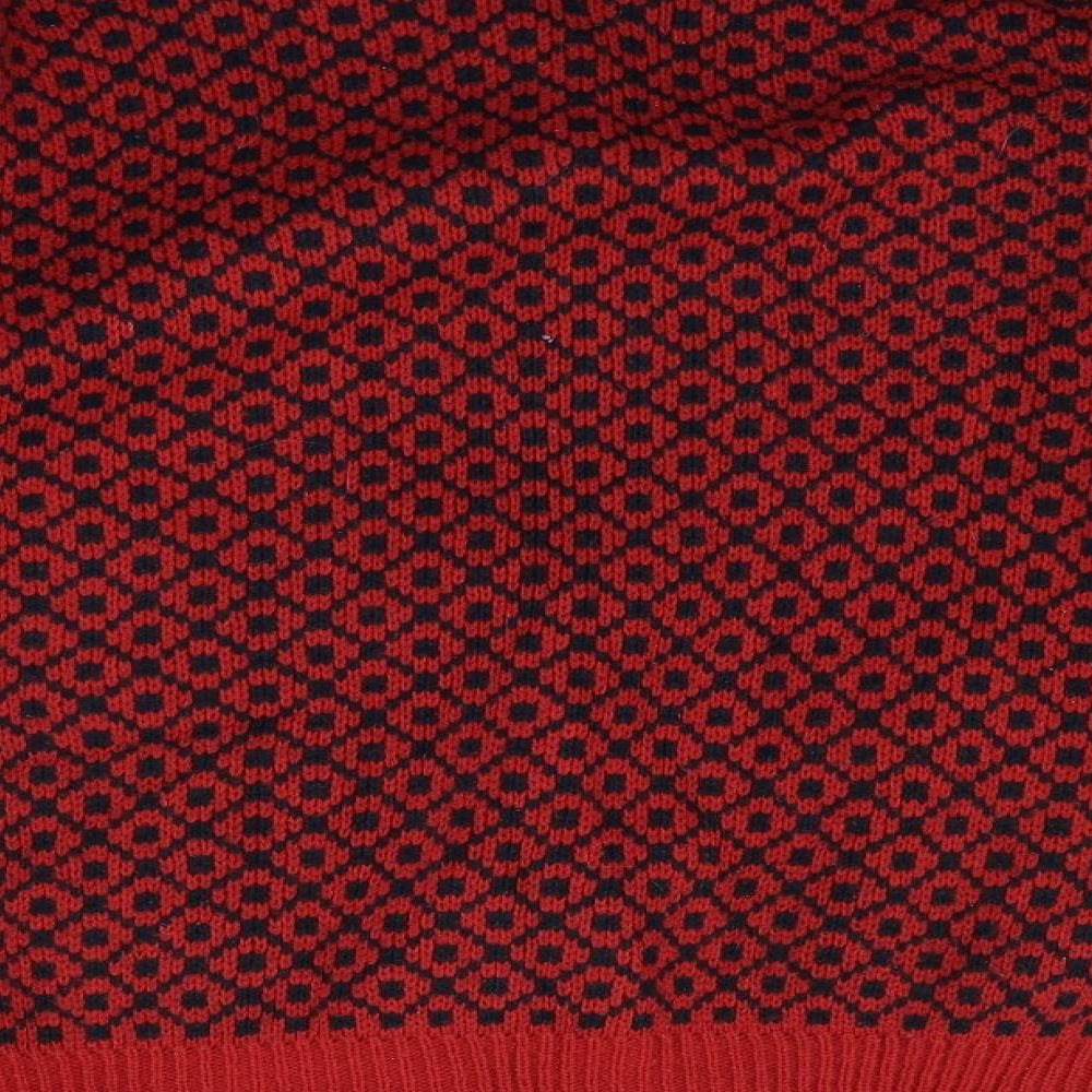 fun knitz Womens Red Geometric  Cardigan Jumper Size M