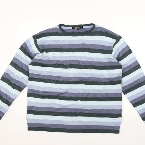 Defined Womens Blue Striped  Pullover Jumper Size L