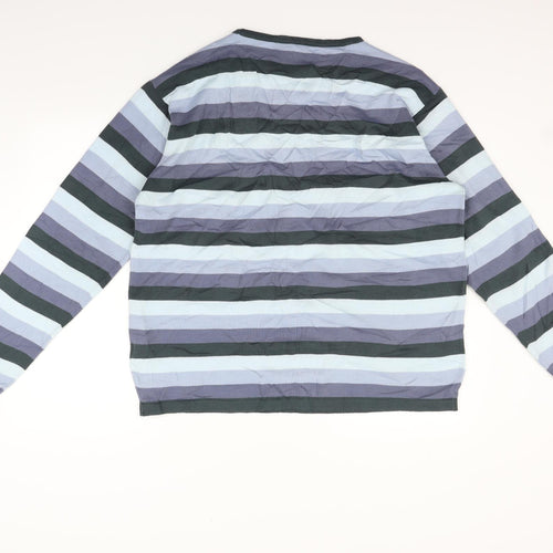 Defined Womens Blue Striped  Pullover Jumper Size L