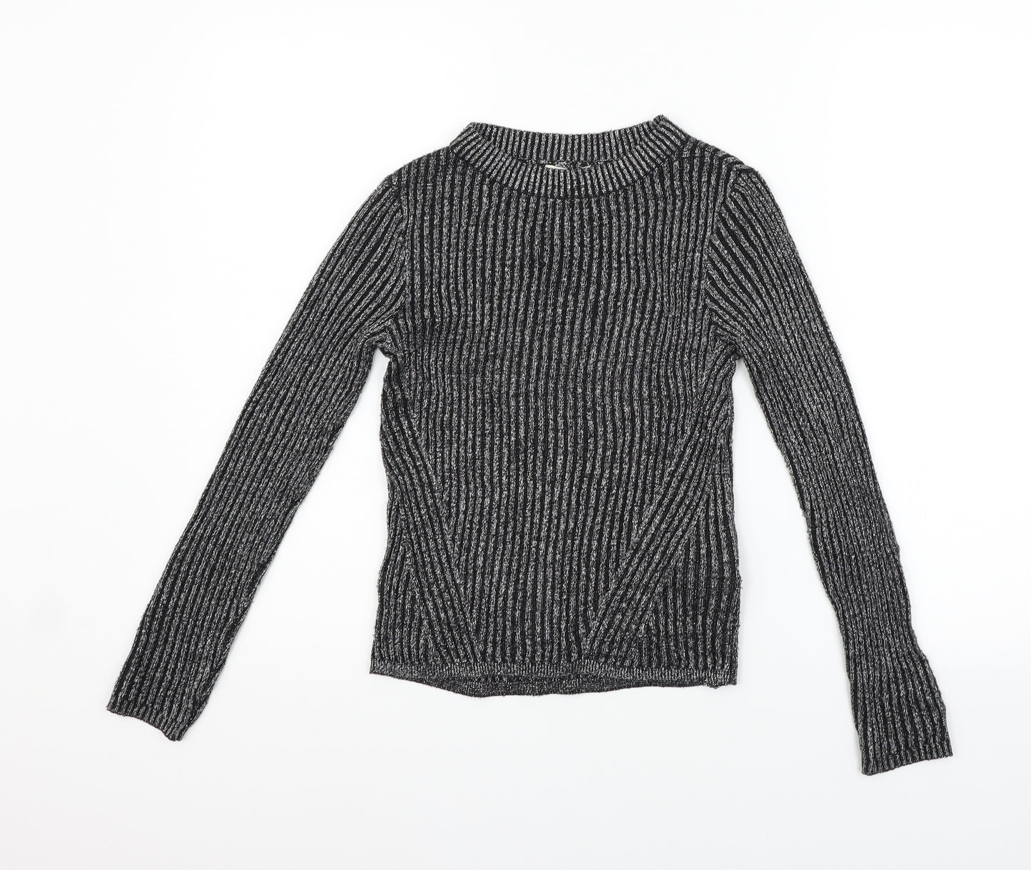 H&M Girls Black   Henley Jumper Size 11-12 Years