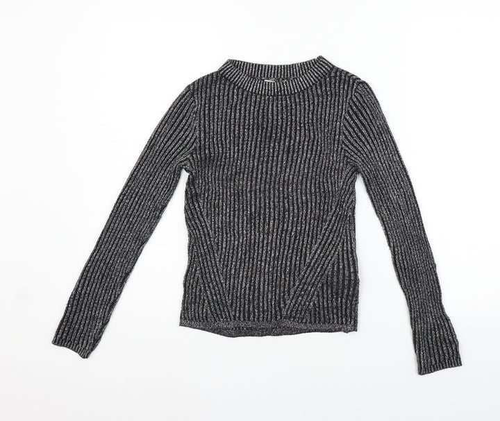 H&M Girls Black   Henley Jumper Size 11-12 Years