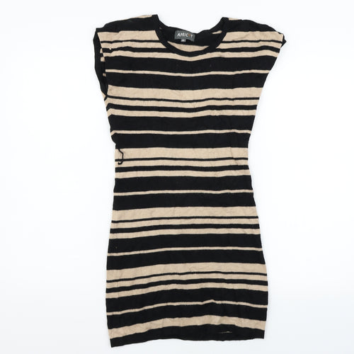 Apricot Womens Orange Striped  Jumper Dress  Size XS