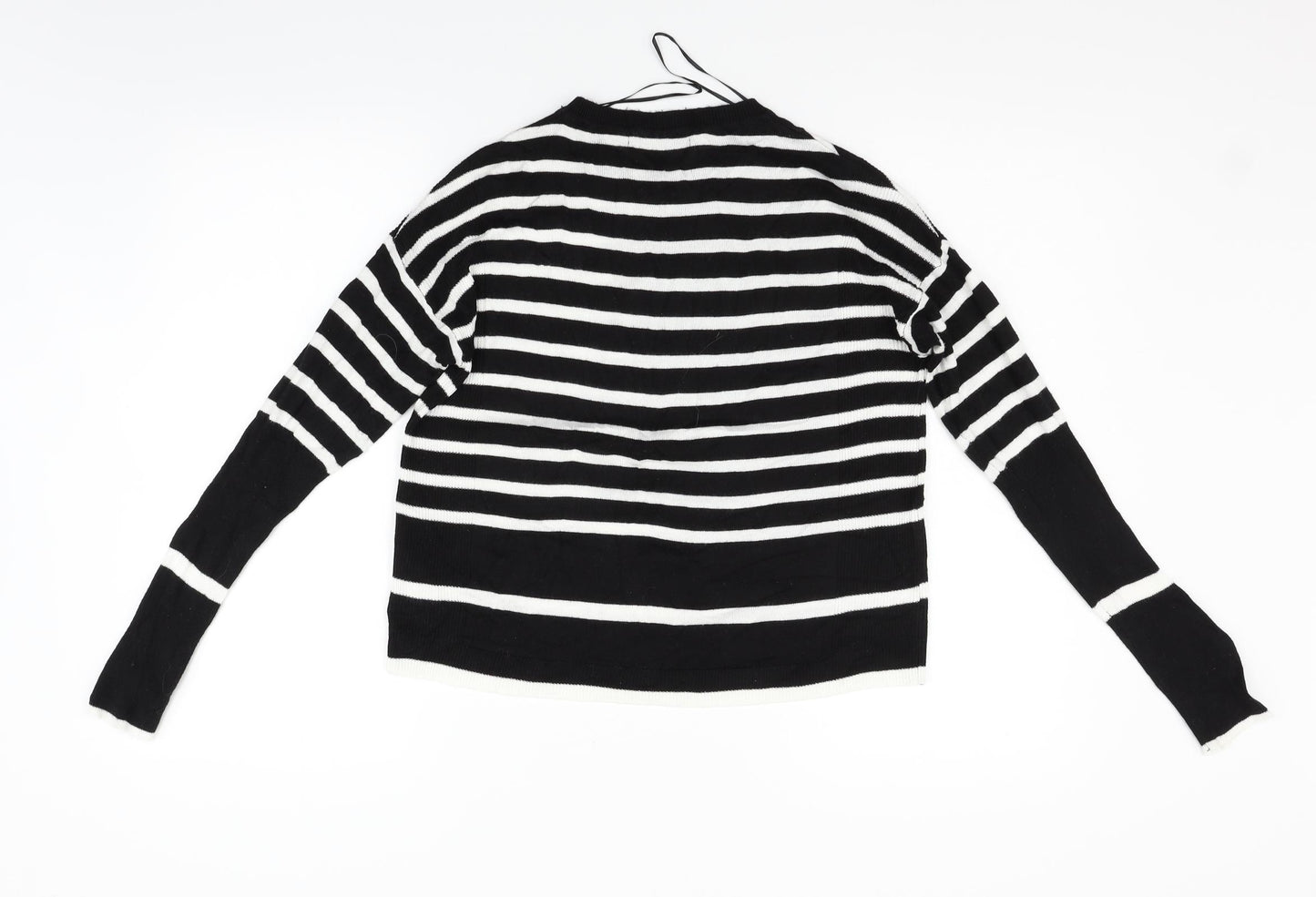 Marks and Spencer Womens Black Striped  Pullover Jumper Size 8