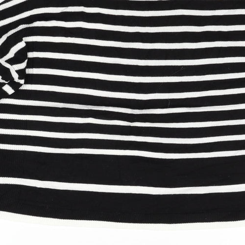 Marks and Spencer Womens Black Striped  Pullover Jumper Size 8