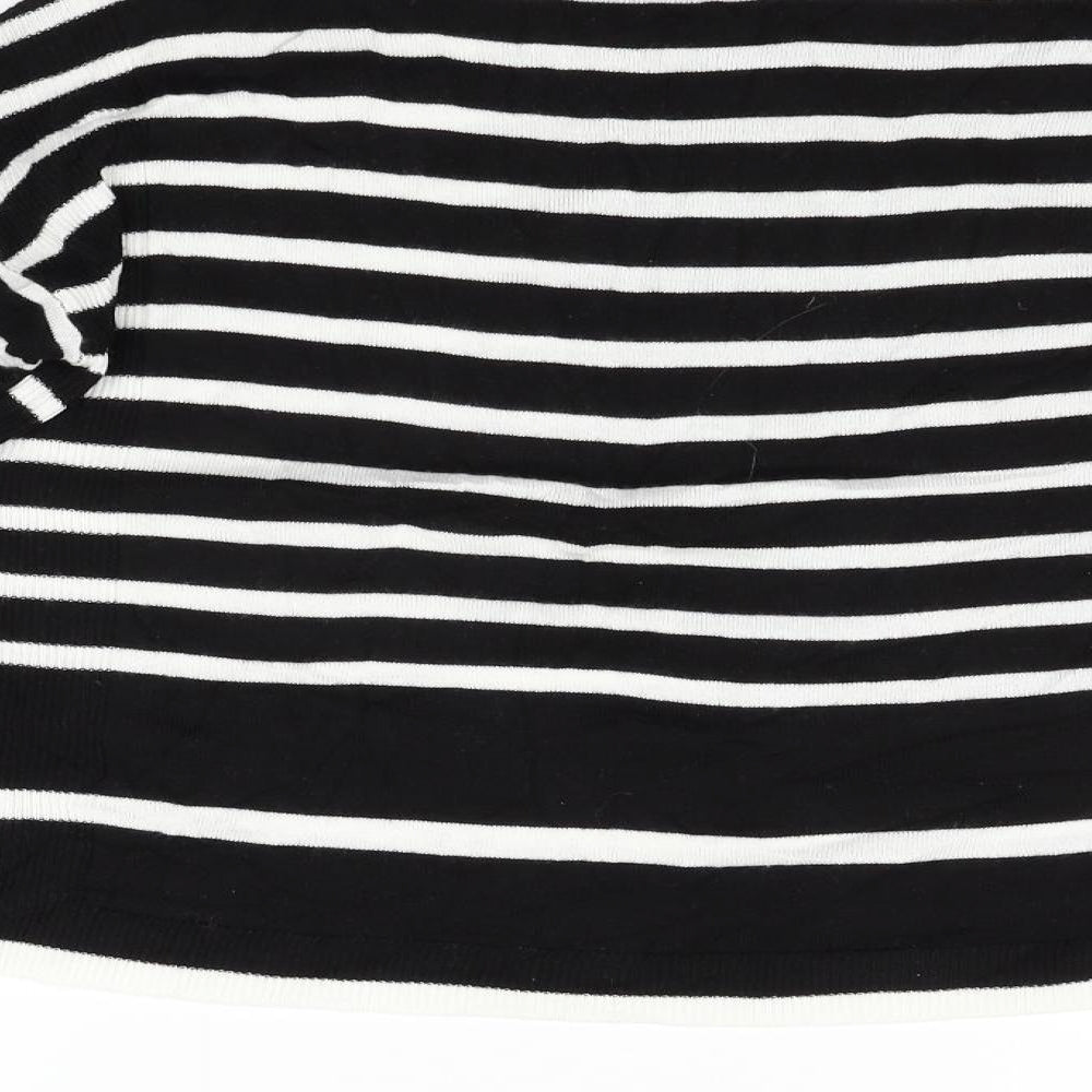 Marks and Spencer Womens Black Striped  Pullover Jumper Size 8