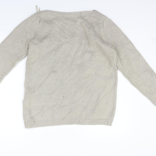 Joseph A Womens Beige Houndstooth  Pullover Jumper Size M