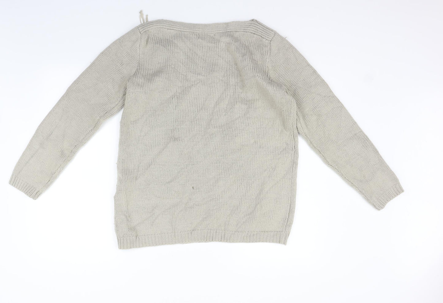 Joseph A Womens Beige Houndstooth  Pullover Jumper Size M