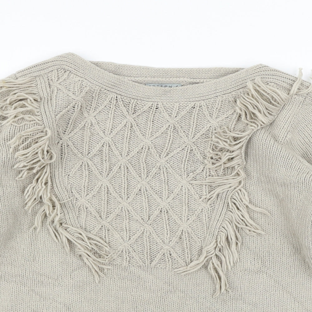Joseph A Womens Beige Houndstooth  Pullover Jumper Size M