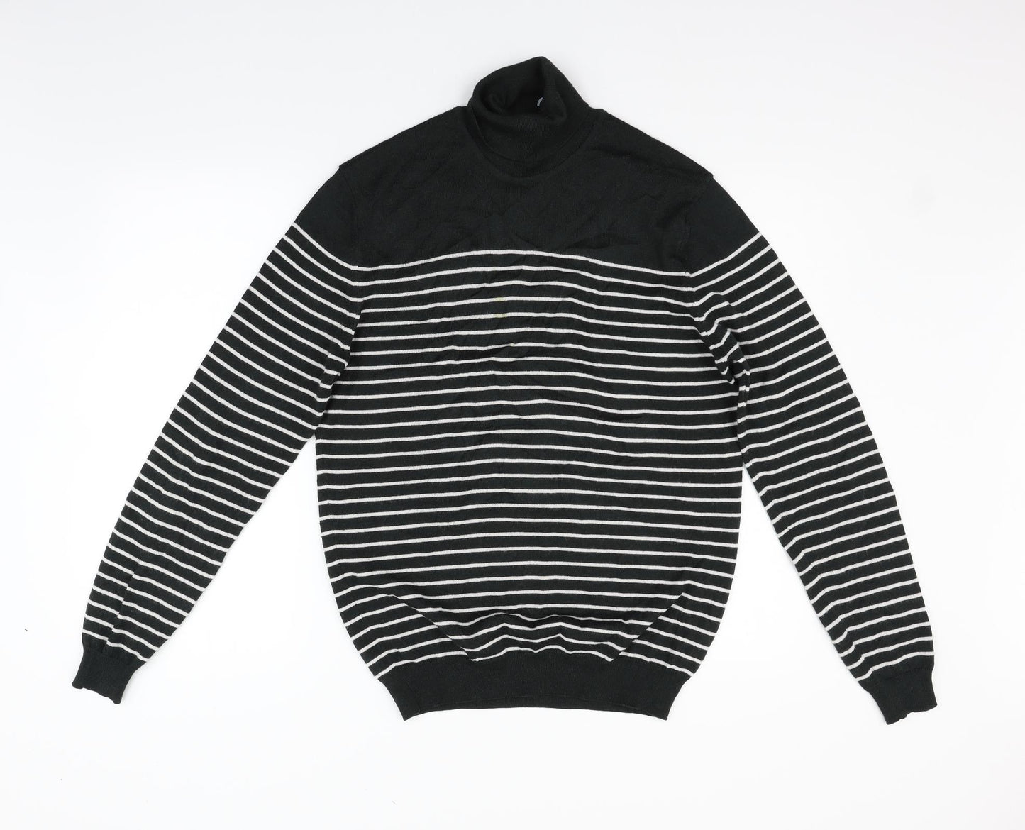 Belika Womens Black Striped  Pullover Jumper Size L