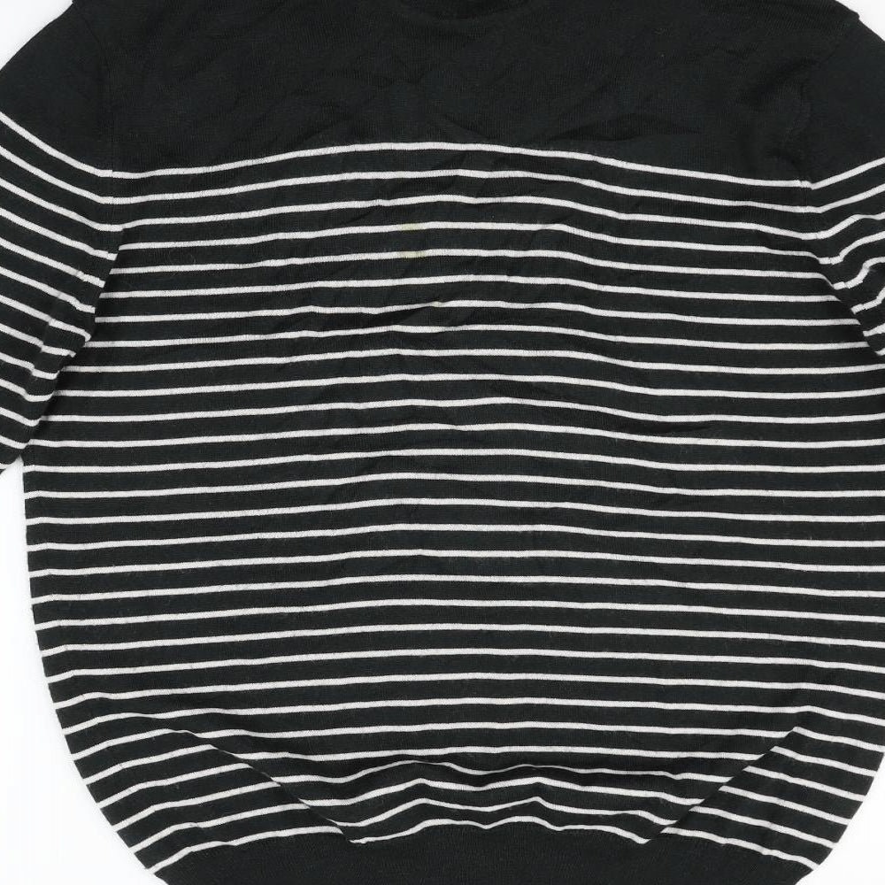 Belika Womens Black Striped  Pullover Jumper Size L