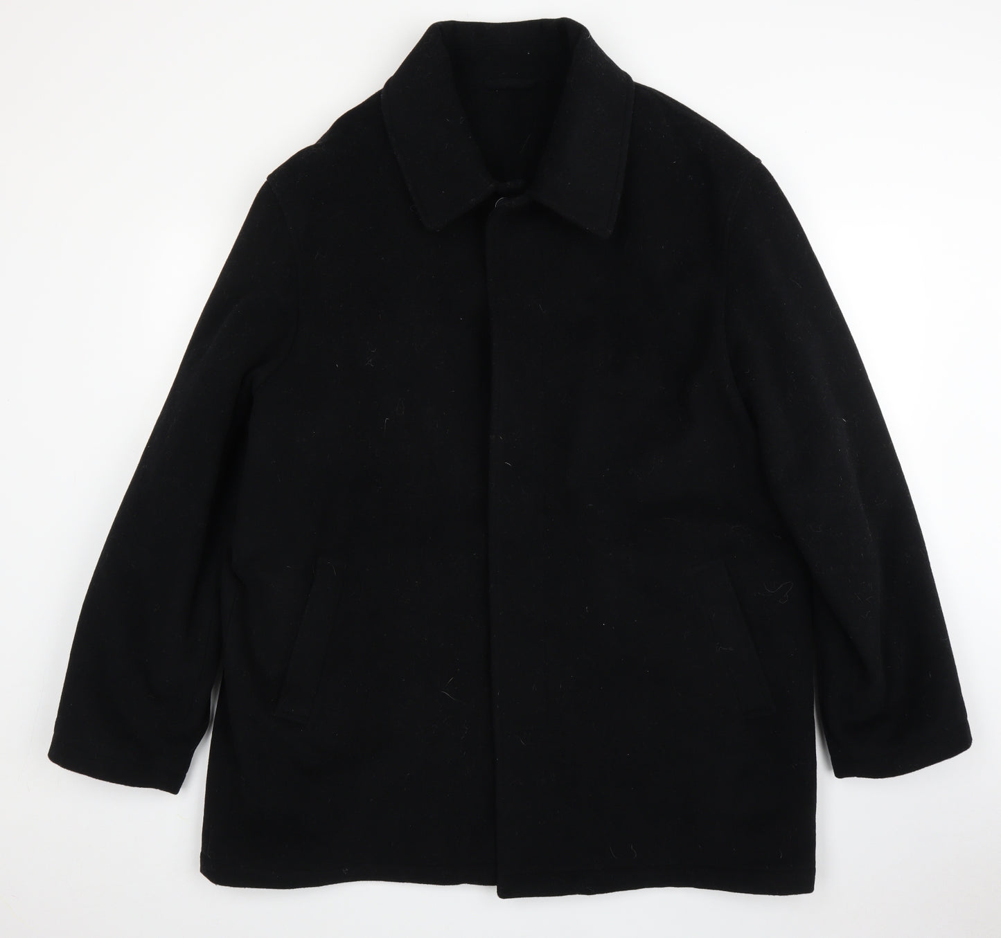 Preworn Mens Black   Overcoat Coat Size XL