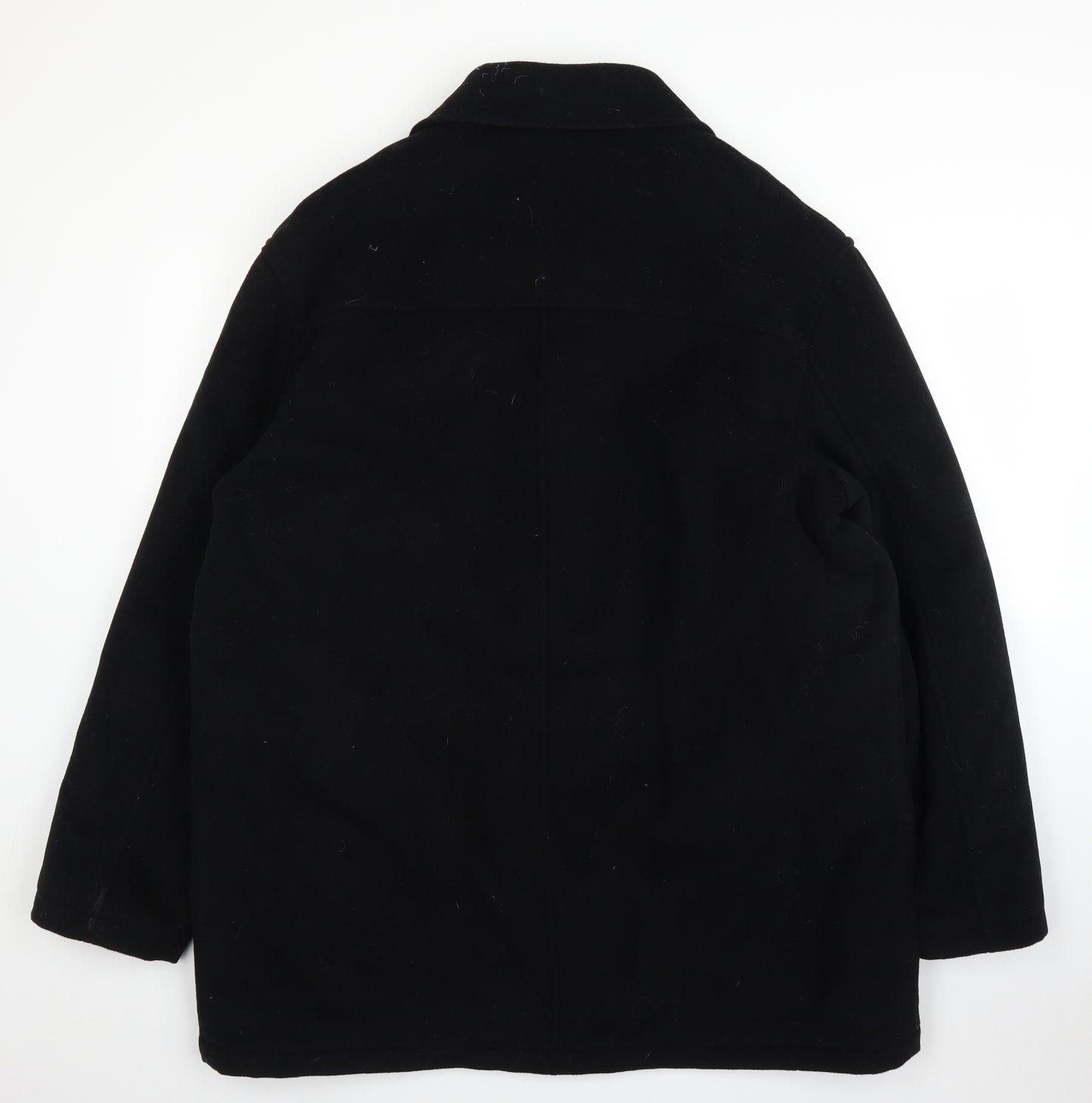 Preworn Mens Black   Overcoat Coat Size XL