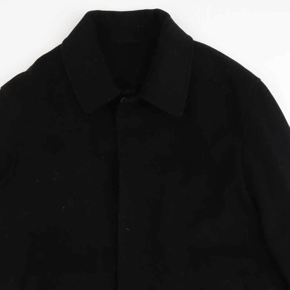 Preworn Mens Black   Overcoat Coat Size XL