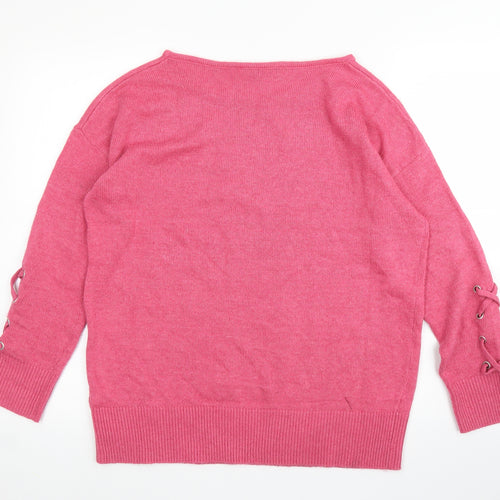Love Knitwear Womens Pink   Pullover Jumper Size 14