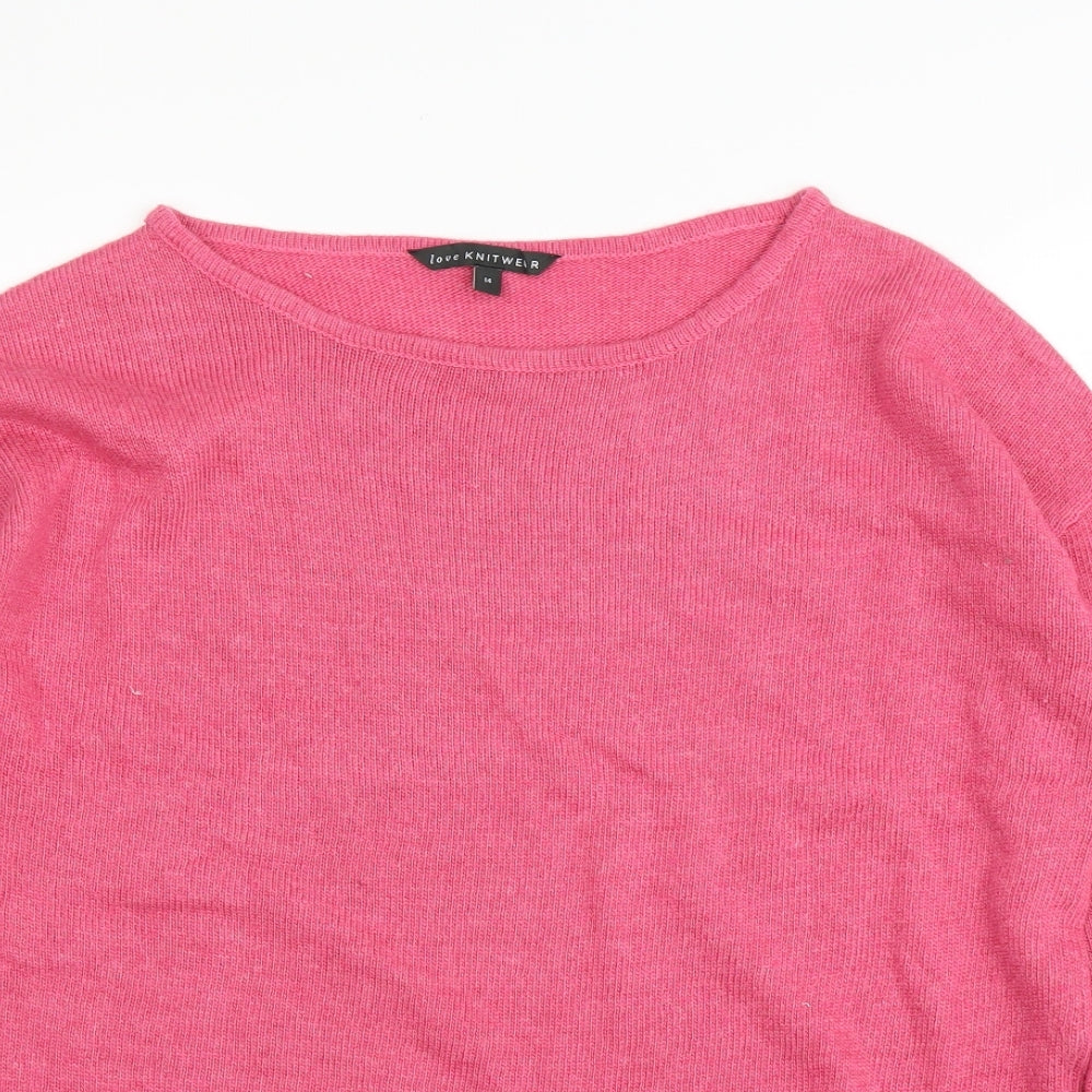 Love Knitwear Womens Pink   Pullover Jumper Size 14