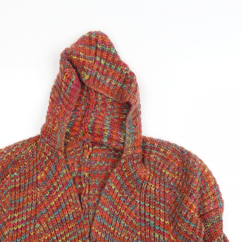 Preworn Womens Orange   Cardigan Jumper Size M  - Handmade