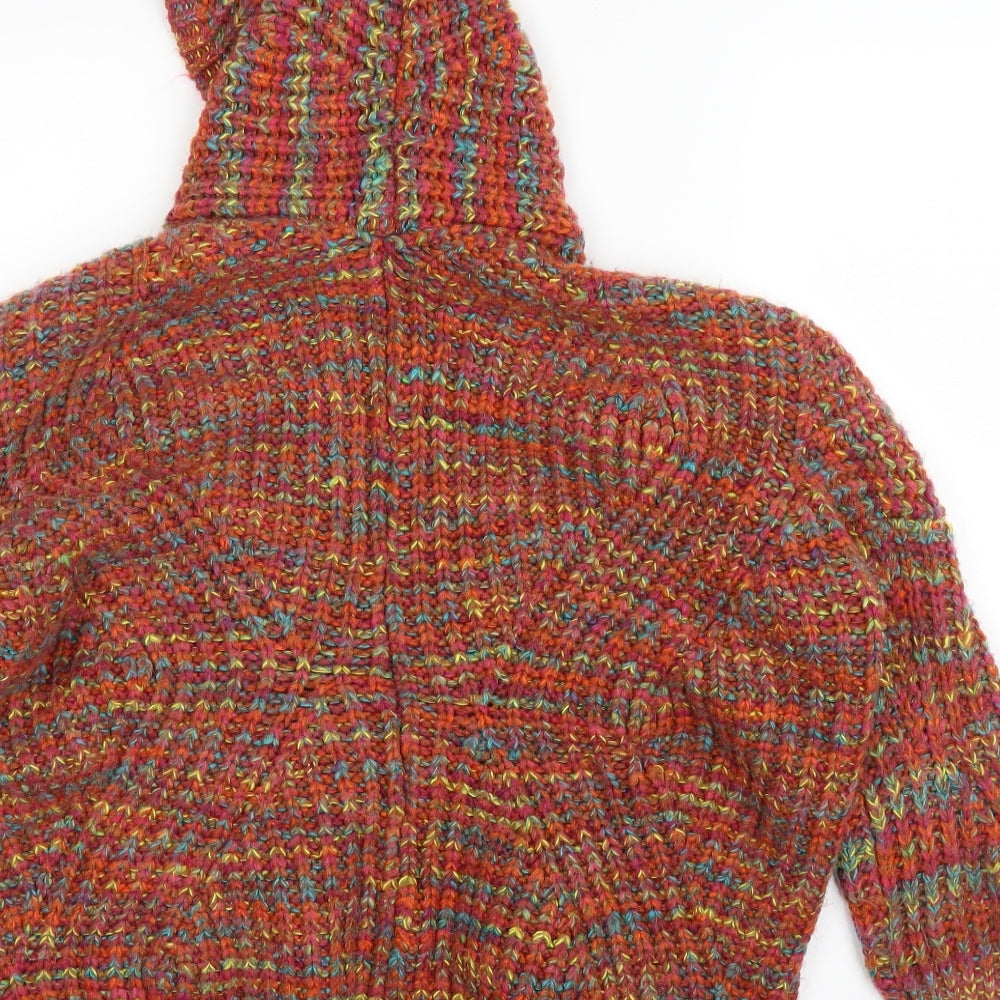Preworn Womens Orange   Cardigan Jumper Size M  - Handmade