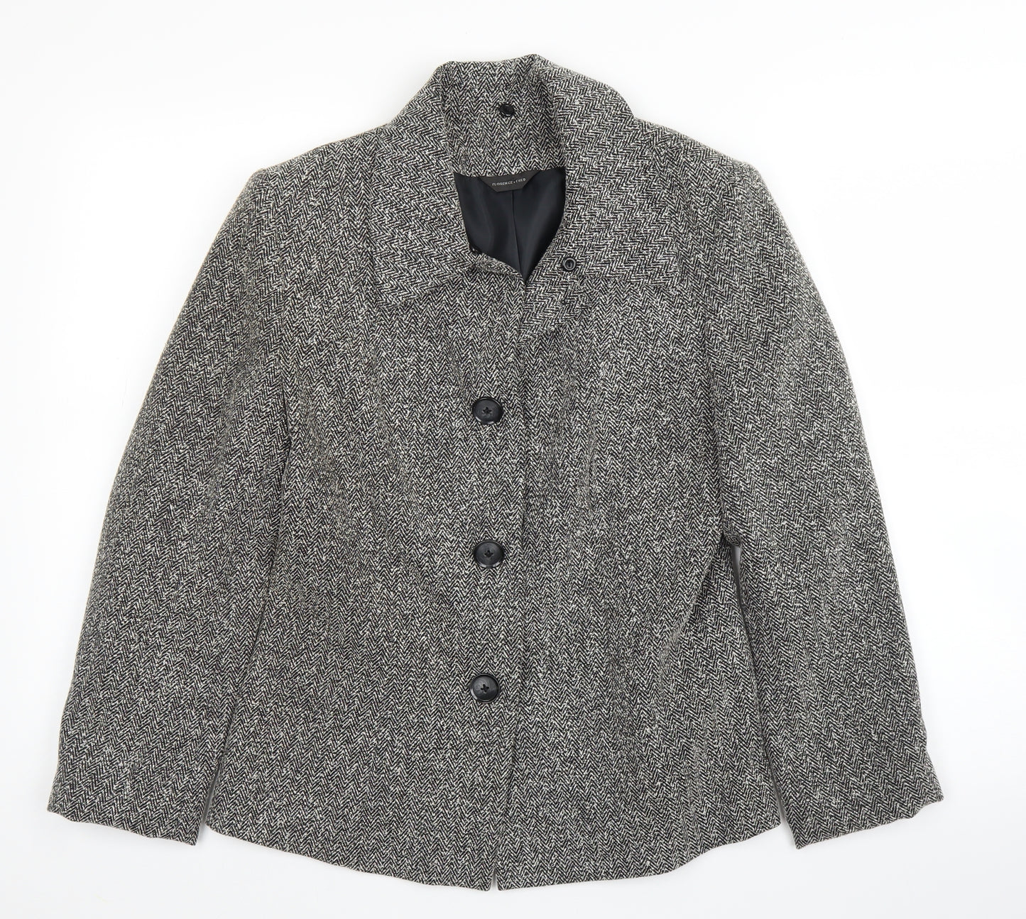 Florence & Fred Womens Grey Herringbone  Jacket  Size 12