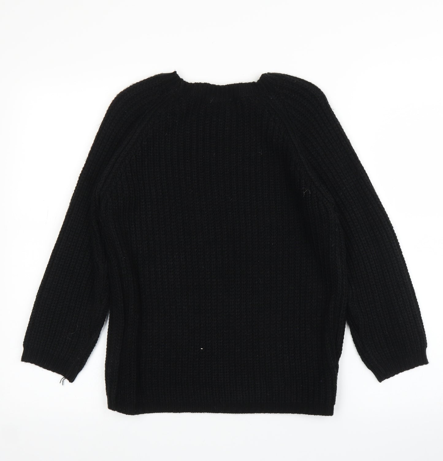 New Look Womens Black Floral  Pullover Jumper Size 10
