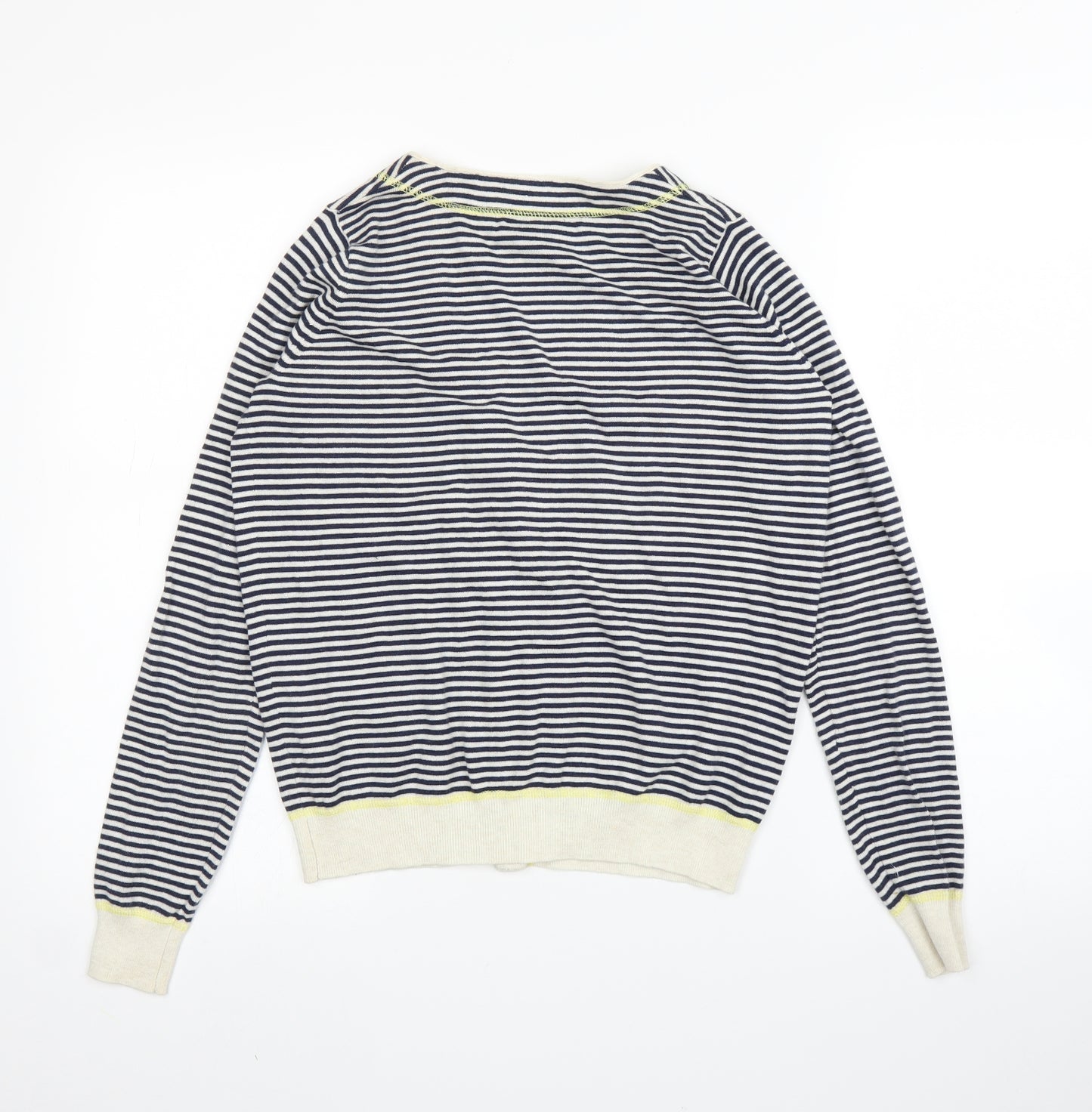 Topshop Womens Blue Striped  Cardigan Jumper Size 6