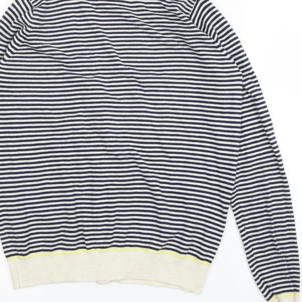Topshop Womens Blue Striped  Cardigan Jumper Size 6
