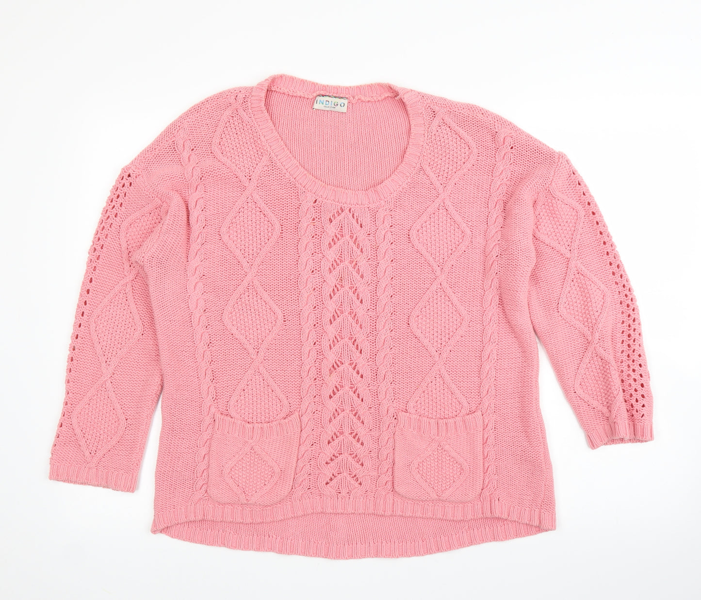 M&S Womens Pink Argyle/Diamond  Pullover Jumper Size 12