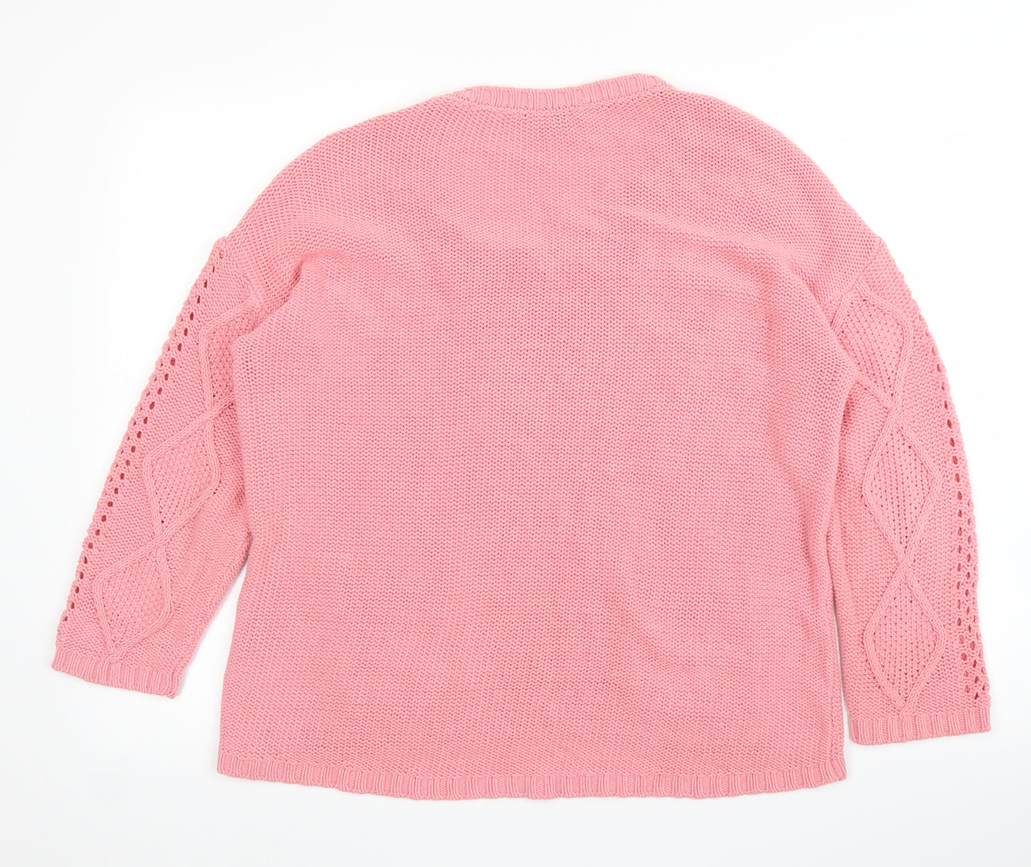 M&S Womens Pink Argyle/Diamond  Pullover Jumper Size 12